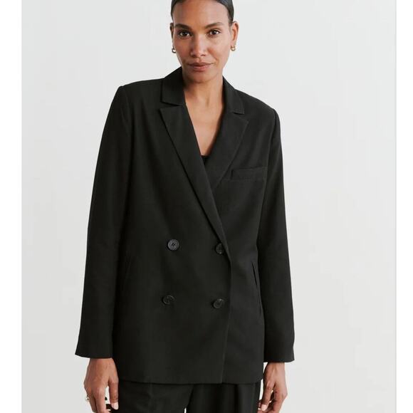 Jenni Kayne Jones Blazer In Black Size 4 Double Breasted Jacket - Picture 1 of 14